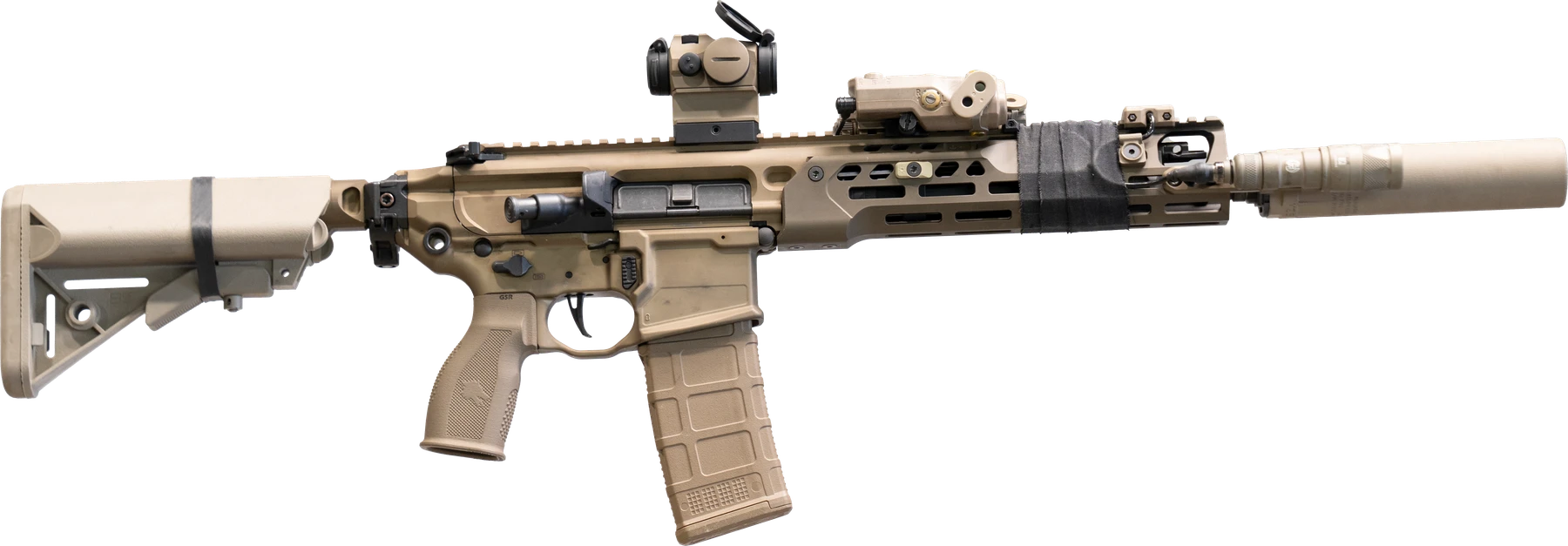Rifle built with Ground Systems Research accessories